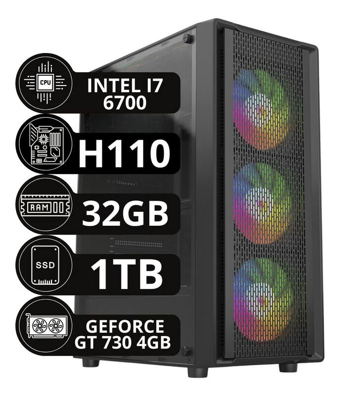 Pc Computador Gamer I7 6ger 32gb Ssd 1tb Placa De Video 4gb